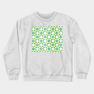 Lemon yellow with white and turquoise small shapes Crewneck Sweatshirt